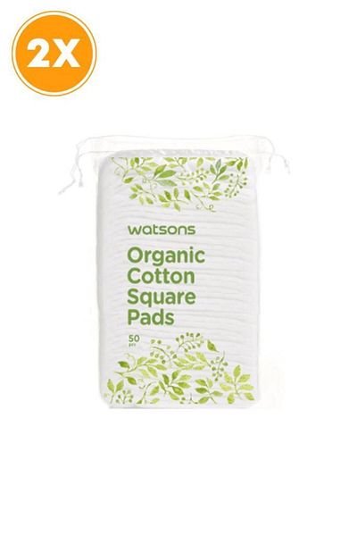 Watsons Organic Square Makeup Cotton 50 Pieces X2 Pieces