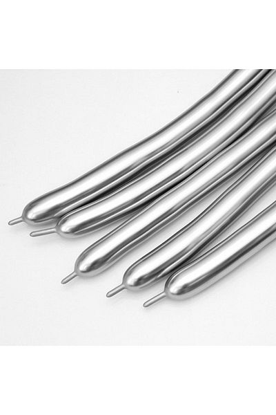 parti sürprizi Chrome Silver Color Sausage Balloon 12 Pieces