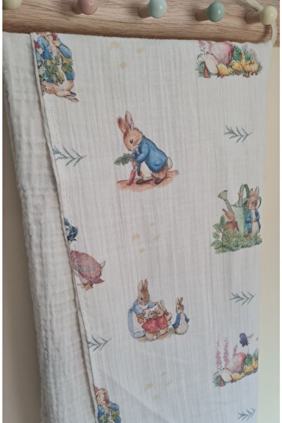 Leylace Peter Rabbit Müslin Yazlık Bebek Battaniyesi