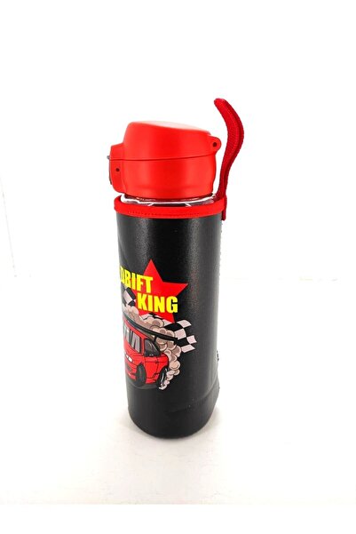 Zarif İnci 500ml School Water Bottle - Glass with Leather Cover and Lock System Trolley H2o