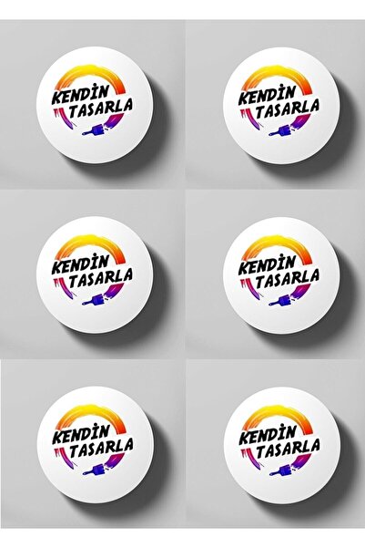 HobiShop Kendin Tasarla Istenilen Tasarım 6'lı Ahşap Bardak Altlığı Seti