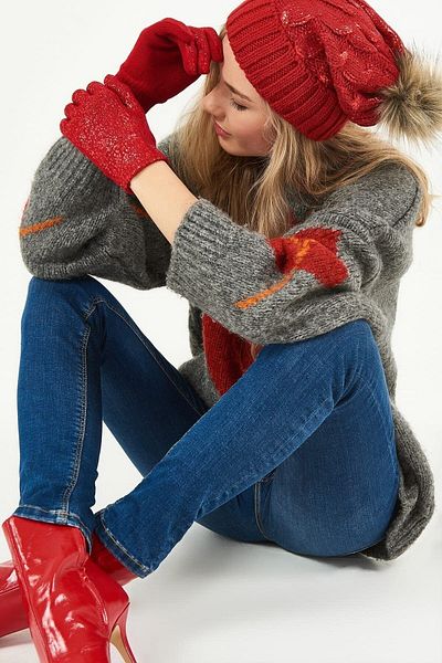 POSUSS Shiny Printed Women's Gloves - Red - Ps562