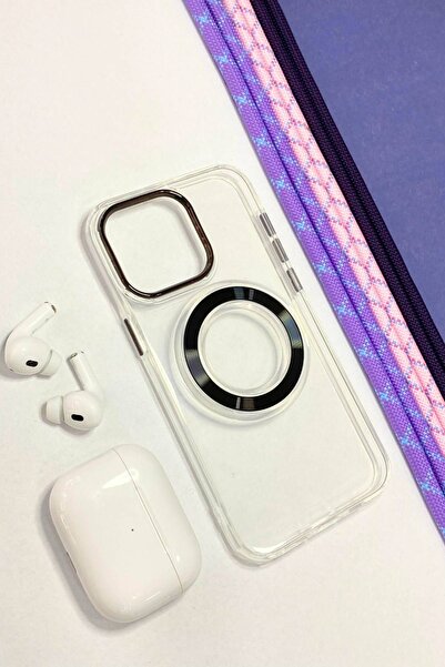 iPhone 15 Pro Max MagSafe Şarj Özellikli Şeffaf Kılıf