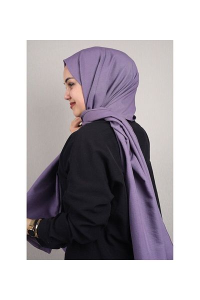 feronis Hijab Women's Cotton Jazz Shawl Model _ Purple
