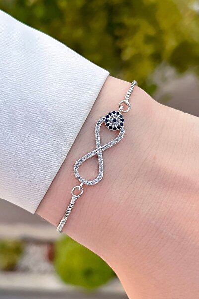 alliswell سوار إنفينيتي فضي اللون - عبوة هدايا