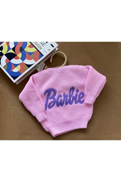 minibonclub MİNIBONCLUB OVERSIZE BABY GIRL AND KIDS KNIT SWEATER - PINK
