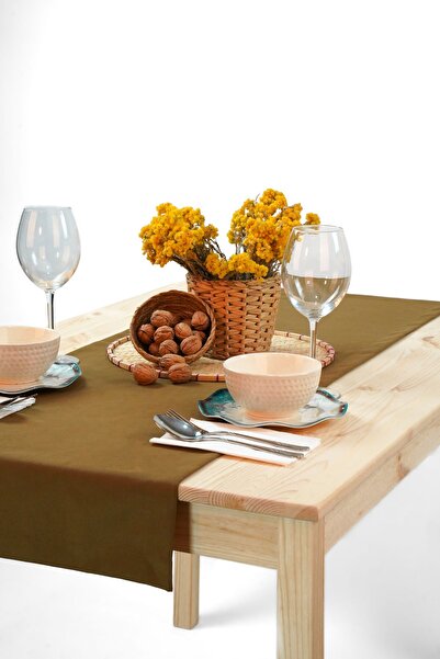 homease Kadife Dokulu Süet Runner Yağ Yeşili (44*140)