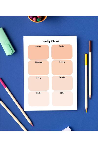 Pine Note Orange Weekly Planner Notepad/Memopad/Planer/To Do List/Notebook/ A5 (ENGLISH)