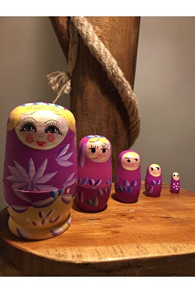 M&G AVM Iç Içe Geçen Ahşap 5'li Matruşka Bebek