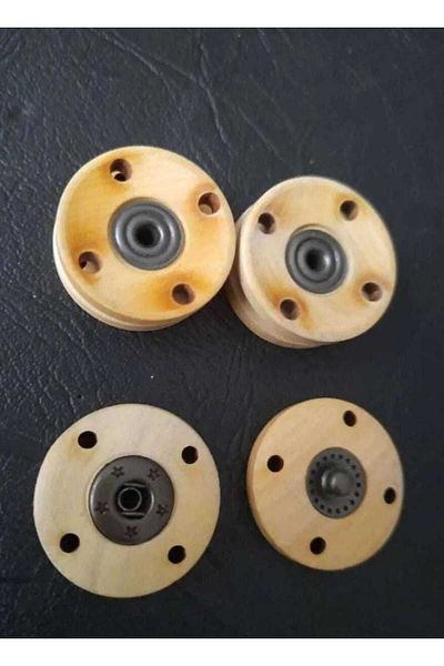 Beyna HAND-STICKED NATURAL WOODEN BOARD BUTTON 2 CM 1 PACK 5 PIECES