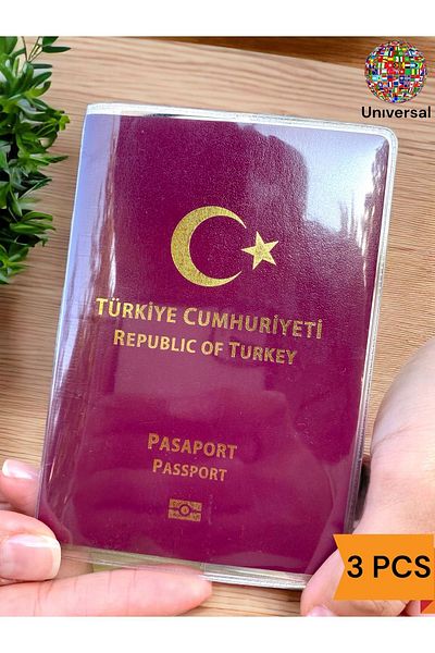 Gempo 3 Pieces Transparent Passport Case Premium PVC Passport Container Universal Model Waterproof Pack of 3