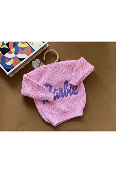 minibonclub MİNIBONCLUB OVERSIZE BABY GIRL AND KIDS KNIT SWEATER - PINK