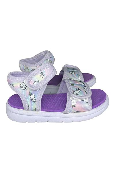 Ponchiq Sandale pentru copii cu imprimeu pisică liliac