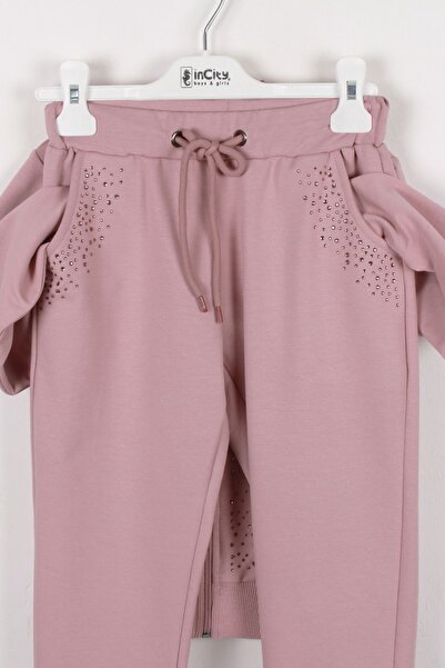 incity Girl's Stone Detailed Stylish Tracksuit Set (2 pieces)