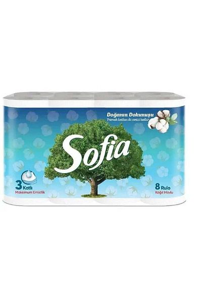 Sofia Cotton Added Paper Towels 8 Pieces