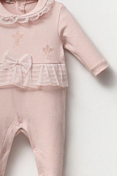 Cassiope PaTTerned Tulle and Ribbon DeTailed Special Day JumpsuiT for Baby Girl