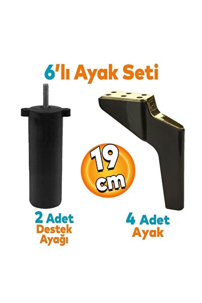 Badem10 Logan 6'lı Set Mobilya Tv Ünitesi Konsol Koltuk Kanepe Destek Ayağı 1...