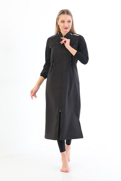 Paleys Mayo Black Extra Long Hijab Swimsuit - Single Top Design