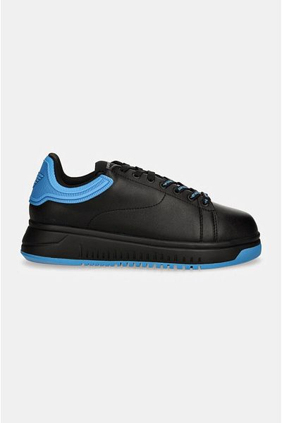 Emporio Armani Black Leather Sneaker - Men, 100% Leather, Brand Logo, X4x264 Xn001-k729