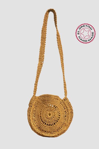 Uretti Sefa 4419 - Geanta de umar dama, sfoara de hartie lucrata manual, galben pai
