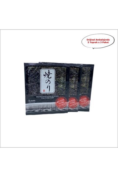SEA FOOD Orijinal Yaki Sushi Nori Gold 5 Yaprak 12.5 G. X 3 Paket