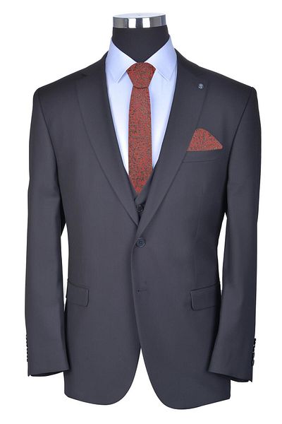 BAGGI Regular Fit Straight Vest Suit Black