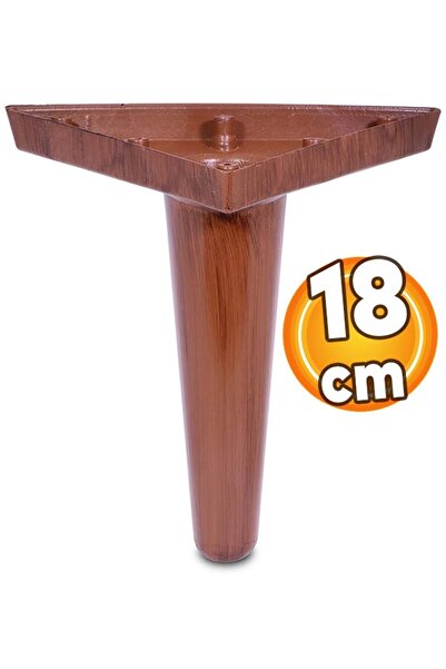 Badem10 Mobilya Kanepe Konsol Tv Ünitesi Puf Koltuk Ayağı 18 Cm Kahverengi Ay...