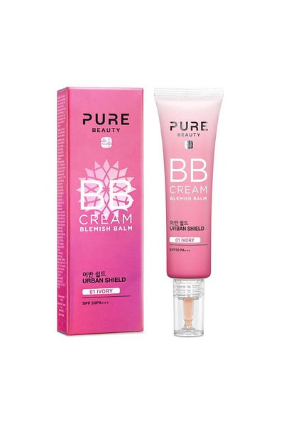 PURE BEAUTY Ivory Bb Cream Spf50 30 ml + Frudia Blueberry Lip Balm - Moisturizing