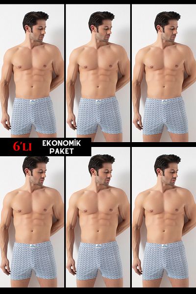 DONEX 2304 Model 6 Pack Men's Printed Cotton Boxers