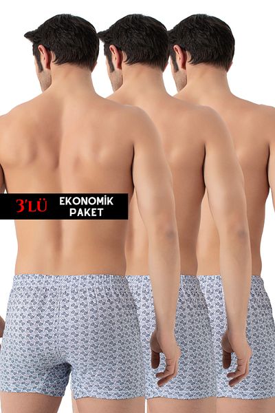 DONEX 2304 3 Pack Men's Cotton Printed Boxers