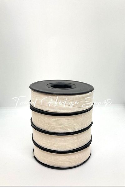 Trend Hediye Sepeti 20 Meters Linen Ribbon Nope - Dowry Chest, Wedding Candy Gift, 2.5 Cm