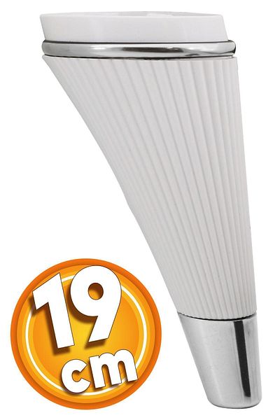Badem10 Mobilier de lux din fier - Canapea cromată albă de 19 cm, unitate TV pentru canapea și picior de fotoliu pentru consolă