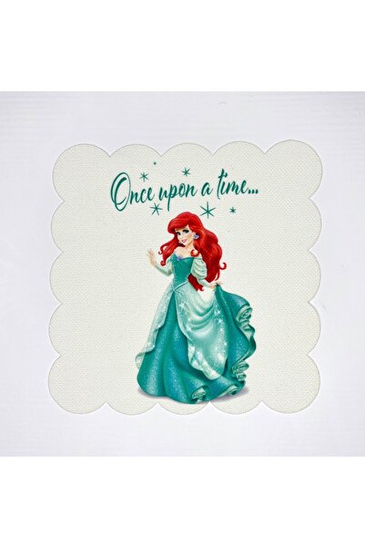 DECO Turkuaz Elbiseli Prensen Desenli Dijital Baskılı Kokteyl Peçetesi Yıkana...