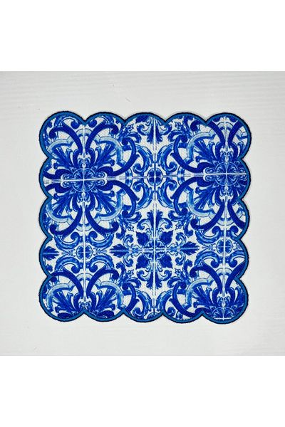 DECO Ψηφιακές τυπωμένες κεντημένες σερβιέτες κοκτέιλ - Saks, ακουαρέλα και πλακάκια