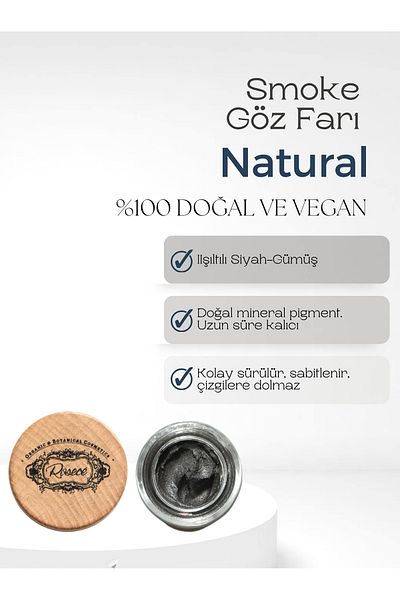 Rosece 7 Ml Smoke Cream Eye Shadow - Black and Silver Glitter Natural Shadow