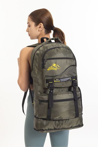MESCHAIN Σακίδιο πλάτης Khaki Liter Bellows Mountaineer Multi-Eye Camper Travel Mountaineer Outdoor 55 10 λίτρων