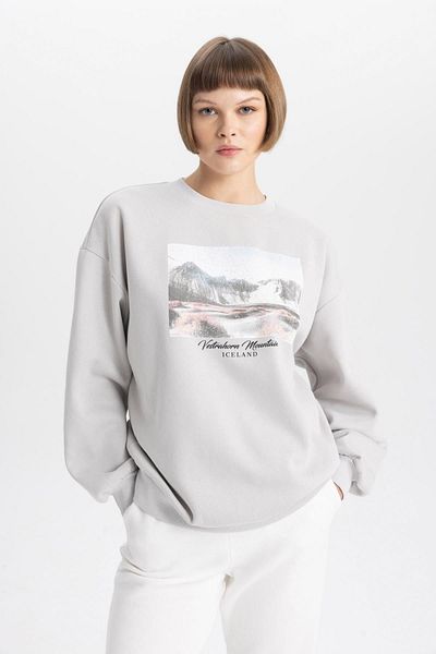DeFacto Crew Neck Oversize Sweatshirt - Thick B6593ax23wn