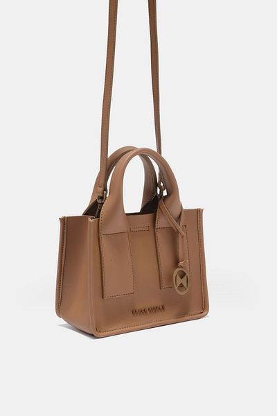 Black Ribbon Pure Mini Camel - Geantă de mână și de umăr pentru femei