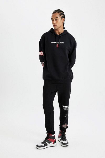 DeFacto NBA Houston Rockets Standard Fit - Χοντρό παντελόνι Jogger με τσέπες και ίσιο πόδι