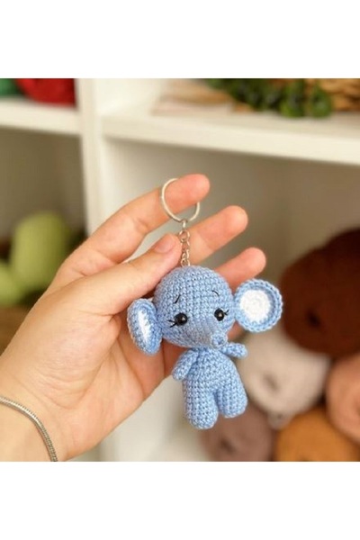 designbyoykum Amigurumi Fil Anahtarlık, Çanta Süsü (EL ÖRGÜSÜDÜR)