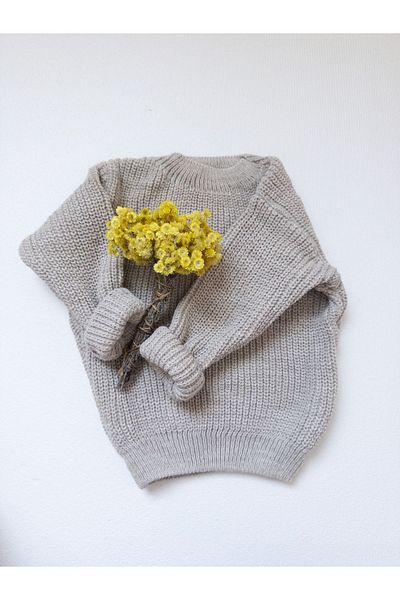 Daisy Dolly New Season Children's Selanik Knitted Sweater Stone