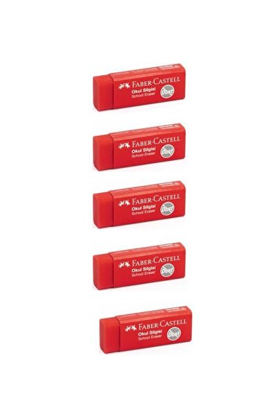 Faber Castell Κόκκινη Σχολική Γόμα 18 72 23 (5 Τεμάχια)