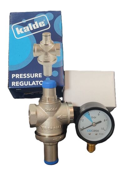 KALDE 3/4" DN20 Rekorsuz Su Basınç Düşürücü (Manometreli) - Pressure Reducing Valves (With Manometer)
