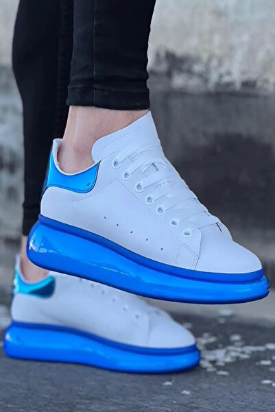 Rainon Store Men's Sneakers - White Blue, Modern and Stylish, Perfect Choice for Any Combination