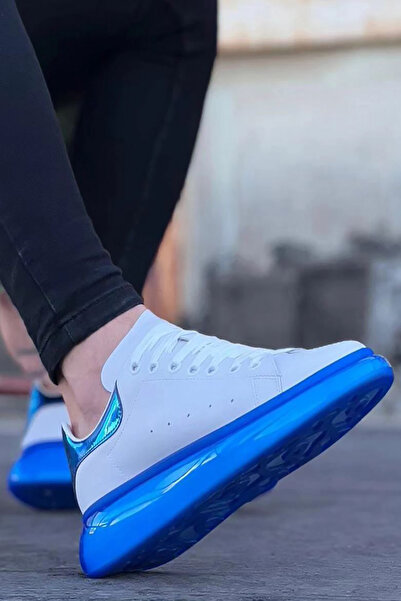 Rainon Store Men's Sneakers - White Blue, Modern and Stylish, Perfect Choice for Any Combination