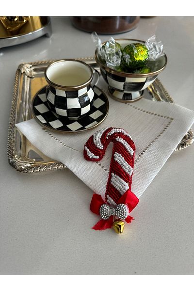 Hatice sakallı design 1 Piece Embroidered Stone Walking Stick Candy Coffee Side Cocktail Napkin