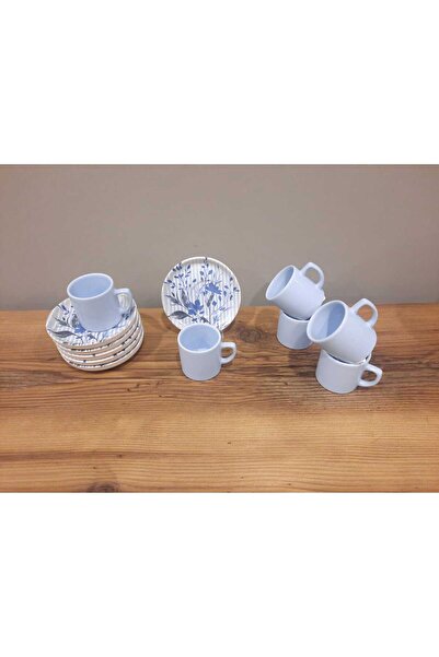 Keramika KERAMİKA 12 PARÇA 6 KİŞİLİK KAHVE FİNCAN TAKIMI AYIŞIĞI