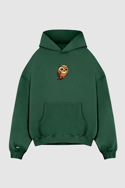 Nyda Collections Φούτερ με κουκούλα Unisex με μακρυμάνικη κουκουβάγια με 3 κλωστές