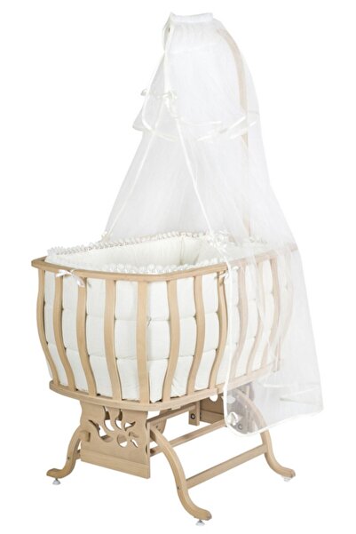 Setay Doğal Ağaç Beşik, Otantik Sallanan Beşik + Uyku Seti + Cibinlik - Natural