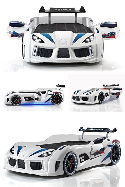 Setay Arabalı Yatak, Audi Kapıları Açılabilen Rüzgarlıklı Full Ledli Arabalı ...